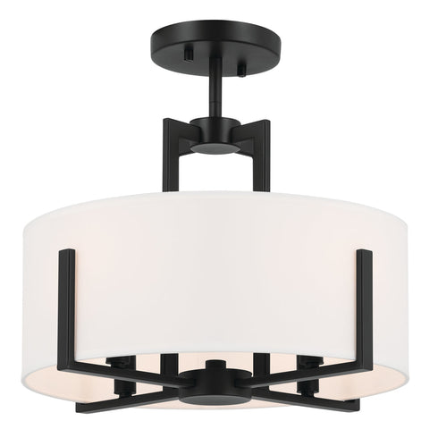Kichler Malen 15.5 Inch 4 Light Semi Flush With White Model: 52591BK