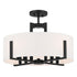 Kichler Malen Pendan Semi Flush 8 Light in Black Finish Model: 52592BK