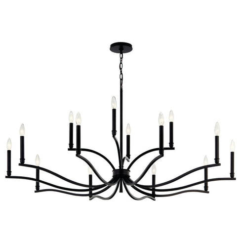 Kichler Malene Chandelier 14 Light in Black Finish Model: 52698BK