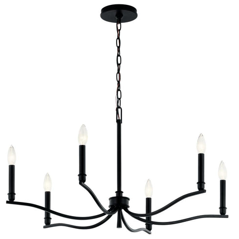 Kichler Malene Chandelier 6 Light in Black Finish Model: 52695BK