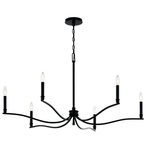 Kichler Malene Chandelier 6 Light in Black Finish Model: 52696BK