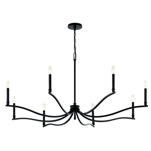Kichler Malene Chandelier 8 Light in Black Finish Model: 52697BK
