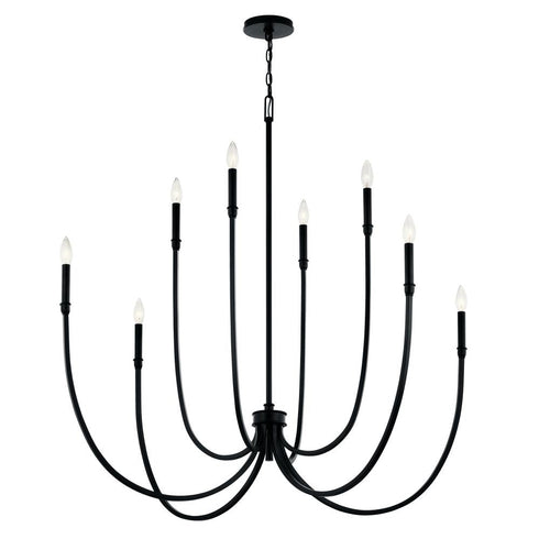 Kichler Malene Foyer Chandelier 8 Light in Black Finish Model: 52699BK
