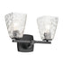 Kichler Marant 14.25 Inch 2 Light Vanity Light with Opal Glass in Black Model: 55215BK