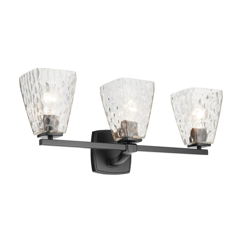 Kichler Marant 23.75 Inch 3 Light Vanity Light with Opal Glass in Black Model: 55216BK