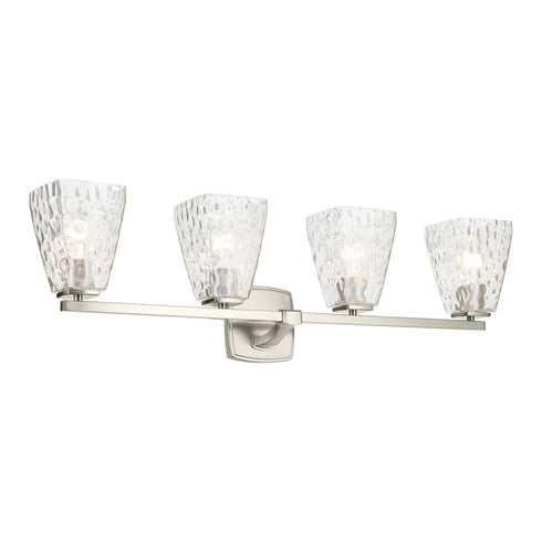Kichler Marant 33.25 Inch 4 Light Vanity Light with Opal Glass in Black Model: 55217BK