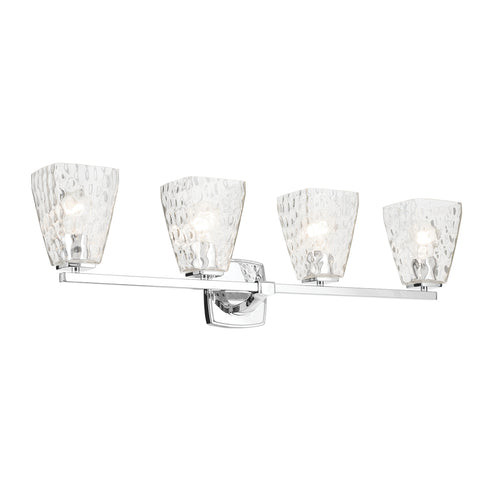 Kichler Marant 33.25 Inch 4 Light Vanity Light with Opal Glass in Black Model: 55217BK