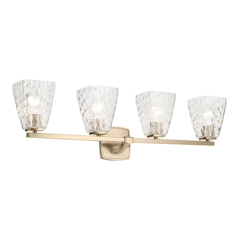 Kichler Marant 33.25 Inch 4 Light Vanity Light with Opal Glass in Black Model: 55217BK
