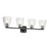 Kichler Marant 33.25 Inch 4 Light Vanity Light with Opal Glass in Black Model: 55217BK