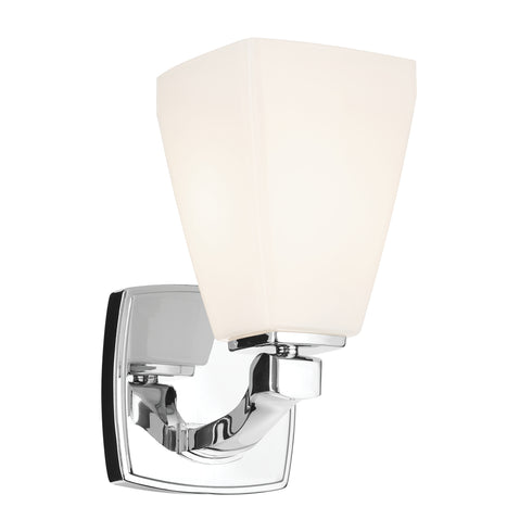 Kichler Marant 9.5 Inch 1 Light Wall Sconce with Opal Glass in Black Model: 55214BK