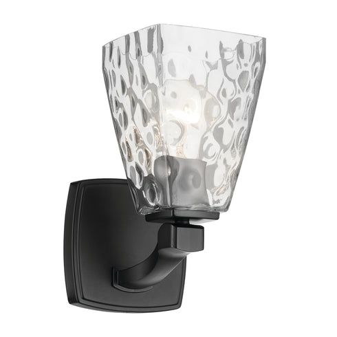 Kichler Marant 9.5 Inch 1 Light Wall Sconce with Opal Glass in Black Model: 55214BK