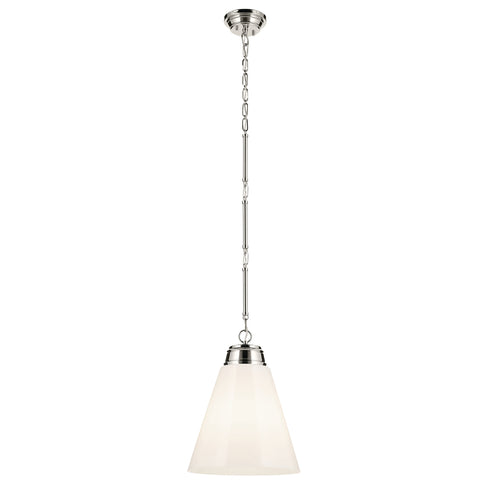 Kichler Marsailli 19.75 Inch 1 Light Large Pendant with Opal Glass in Black Model: 52662BK