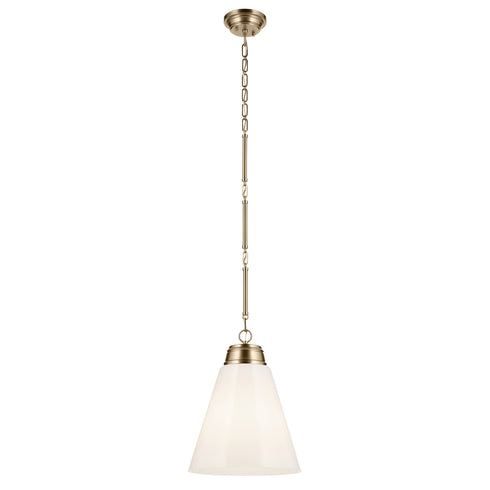 Kichler Marsailli 19.75 Inch 1 Light Large Pendant with Opal Glass in Black Model: 52662BK