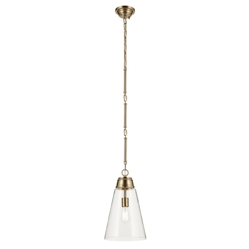 Kichler Marsailli 19 Inch 1 Light Medium Pendant with Opal Glass in Black Model: 52661BK