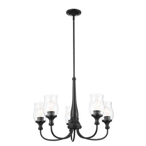Kichler Melis 26.5 Inch 5 Light Chandelier Black Model: 52468BK
