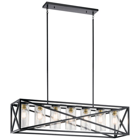 Kichler Moorgate 7 Light Linear Chandelier Model: 44082BK