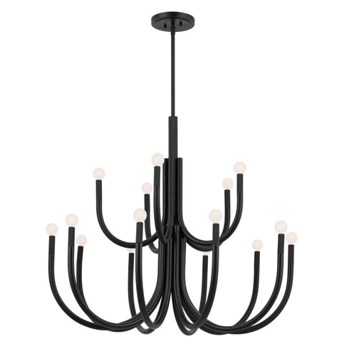 Kichler Odensa Chandelier 15 Light in Black Finish Model: 52552BK