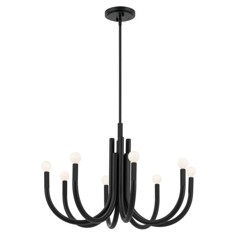 Kichler Odensa Chandelier 8 Light in Black Finish Model: 52550BK