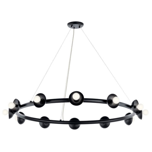 Kichler Palta Chandelier 12 Light in Black Finish Model: 52643BK