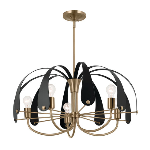 Kichler Petal 31 Inch 5 Light Chandelier In Champagne Model: 52572CPZ