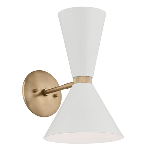 Kichler Phix 13.5 Inch 2 Light Wall Sconce In Model: 52570CPZGRG