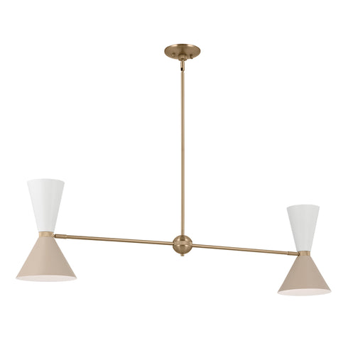 Kichler Phix Linear Chandelier 4 Light in Champagne Bronze Finish Model: 52569CPZGRG