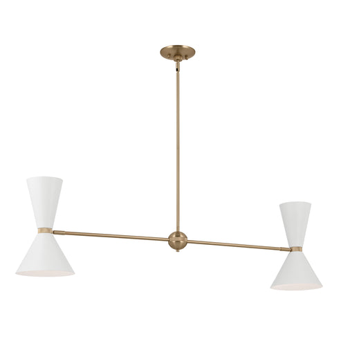 Kichler Phix Linear Chandelier 4 Light in Champagne Bronze Finish Model: 52569CPZGRG