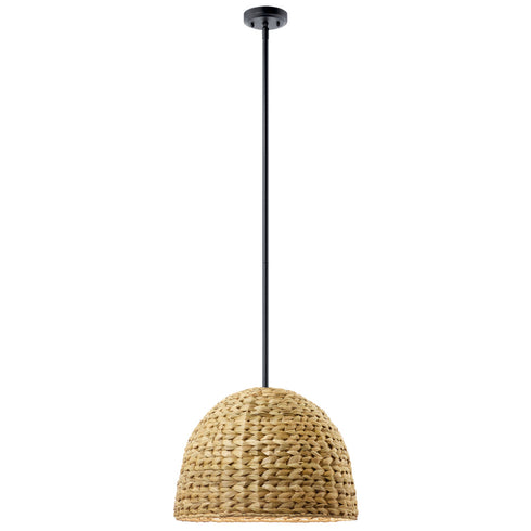 Kichler Raffiana Mini Pendant 1 Light in Black Finish Model: 44399BK