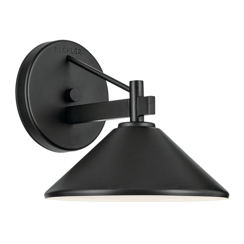 Kichler Ripley Indoo Outdoor Wall 1 Light in Black Finish Model: 49059BK
