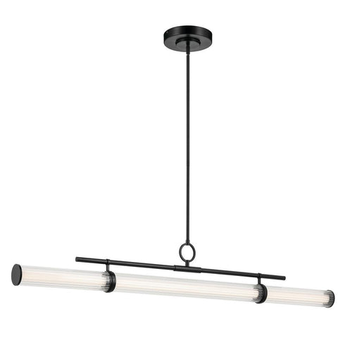 Kichler Riven Linear Chandelier Extra Large in Black Finish Model: 52754BKLED