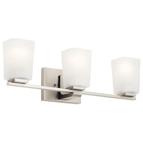 Kichler Roehm Bath 3 Light in Brushed Nickel Finish Model: 55017NI