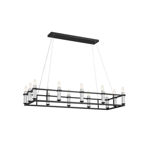Kichler Rosalind 12 Light Linear Chandelier Model: 52492BK