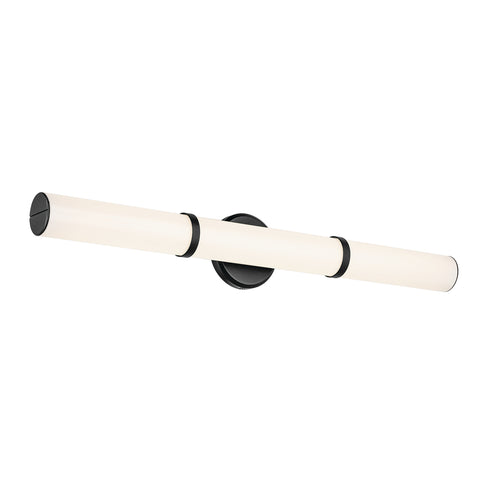 Kichler Rosh 32 Inch Bath Bar Large LED with White Glass in Black Model: 55189BKLED
