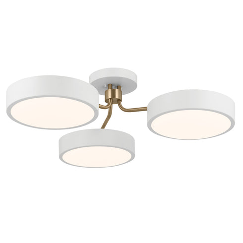 Kichler Sago 40 Inch 3 Light Semi Flush With Clear Model: 52604BKCPZ