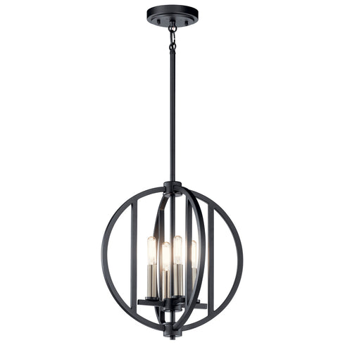 Kichler Samural 4 Light Mini Chandelier Model: 43642BK