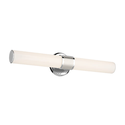 Kichler Sashi 24.25 Inch Bath Bar Medium LED with White Glass in Black Model: 55192BKLED