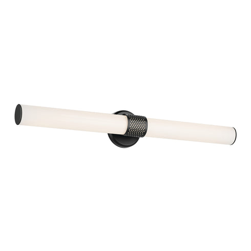 Kichler Sashi 32 Inch Bath Bar Large LED with White Glass in Black Model: 55193BKLED