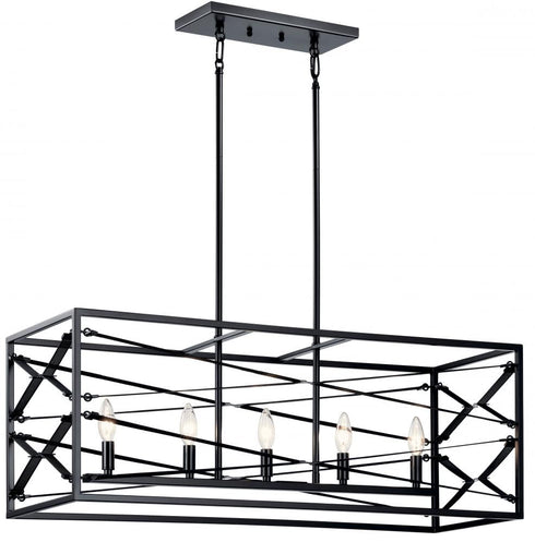 Kichler Sevan 5 Light Linear Chandelier Model: 52140BK