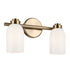 Kichler Shae 15 Inch 2 Light Vanity Light with White Opal Glass in Black Model: 55201BK