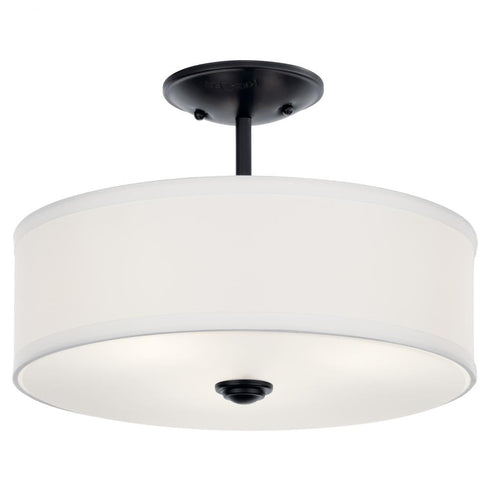 Kichler Shailene 14 Inch 3 Light Round Semi Flush Model: 43675BK