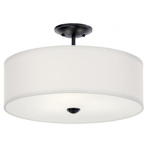 Kichler Shailene 18 Inch 3 Light Round Semi Flush Model: 43692BK