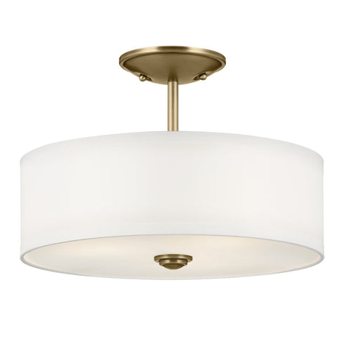 Kichler Shailene Semi Flush 3 Light in Natural Brass Finish Model: 43675NBR