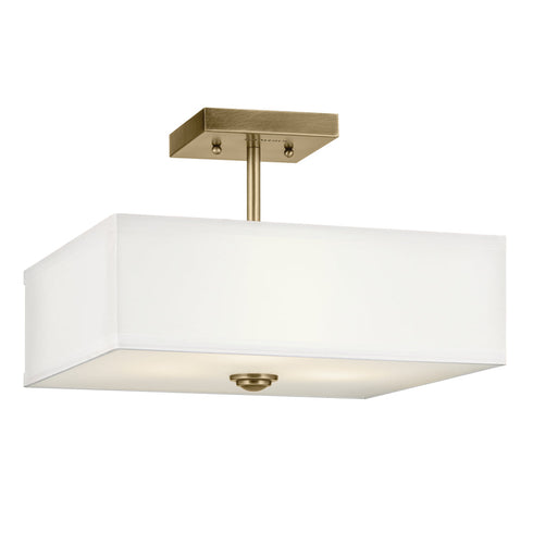 Kichler Shailene Semi Flush 3 Light in Natural Brass Finish Model: 43691NBR
