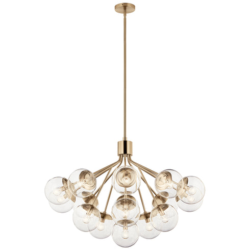 Kichler Silvarious Chandelier Convertible 16 Light in Black Finish Model: 52702BK