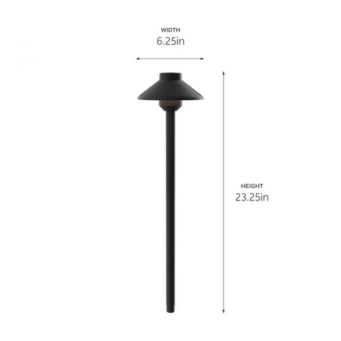 Kichler Stepped Dome 12v 2700k Path Light Textured Model: 15820BKT27