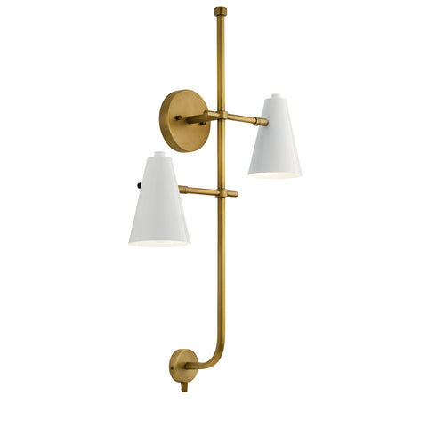 Kichler Sylvia™ 2 Light Wall Sconce White And Model: 52174WH