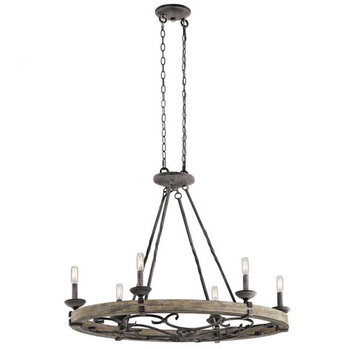 Kichler Taulbee 6 Light Oval Chandelier Pendant Model: 43824WZC