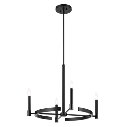Kichler Tolani 20.25 Inch 4 Light Chandelier in Black Model: 52426BK