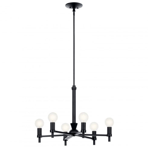 Kichler Torvee™ 26 Inch 6 Light Chandelier Model: 52424BK