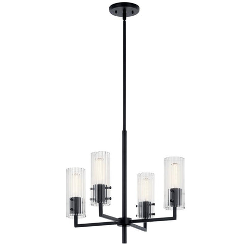 Kichler Velestino 20.5 Inch 4 Light Chandelier in Black Model: 52678BK